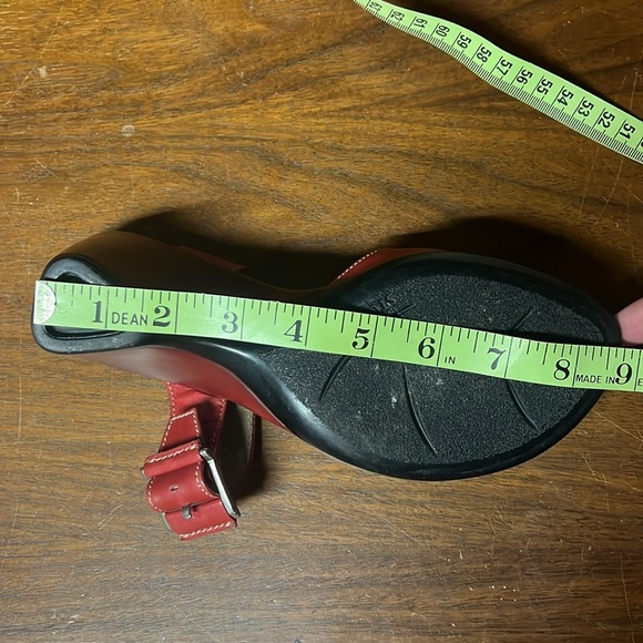 Stonefly Red Leather Slip On Heeled Summer Sandals - Picture 15 of 15